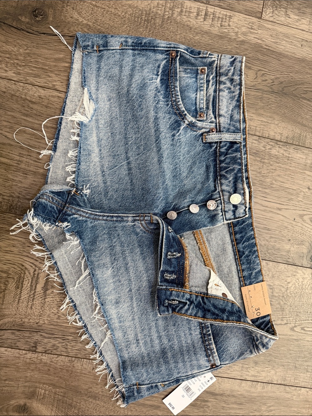 Pacsun Frayed Hem Blue Denim Women's Shorts
